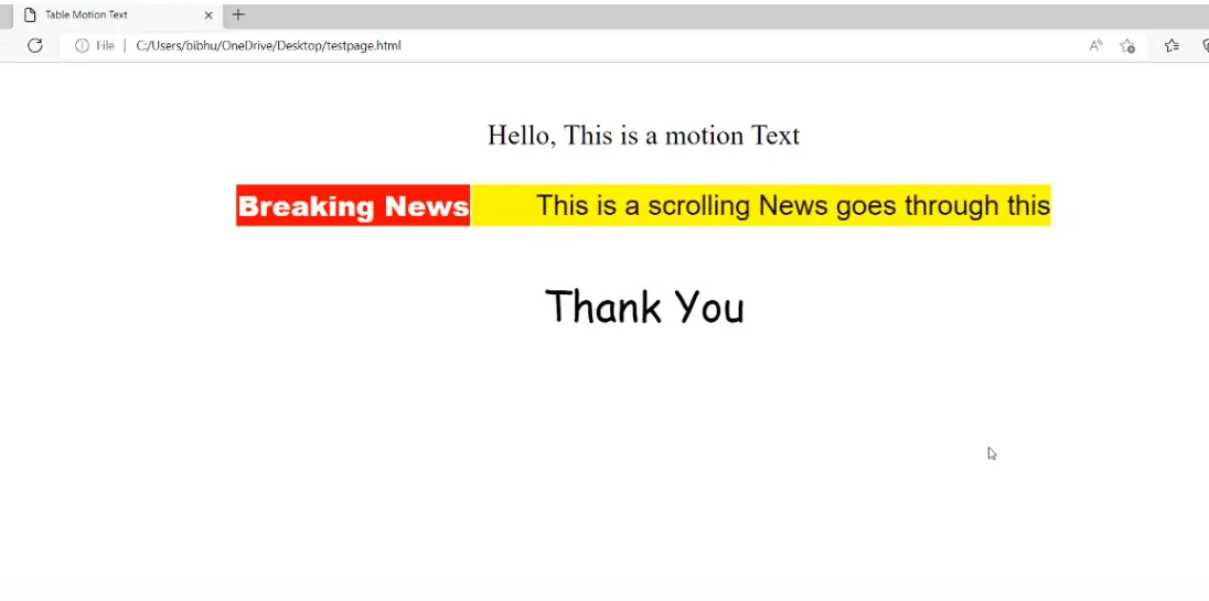 HTML – Motion Text