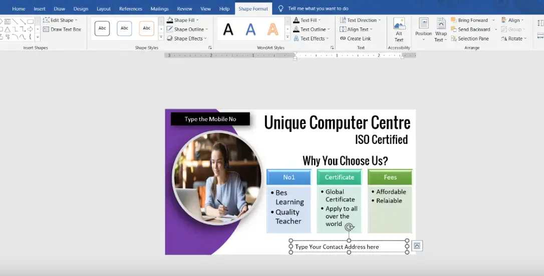 Banner Design in Ms-Word