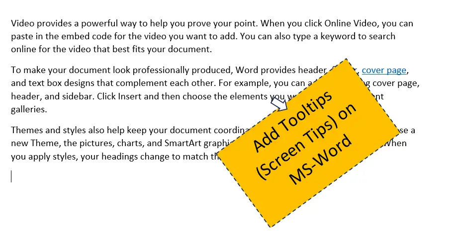 How to Create Screen Tips (Tooltips) in MS Word: A Step-by-Step Guide ...